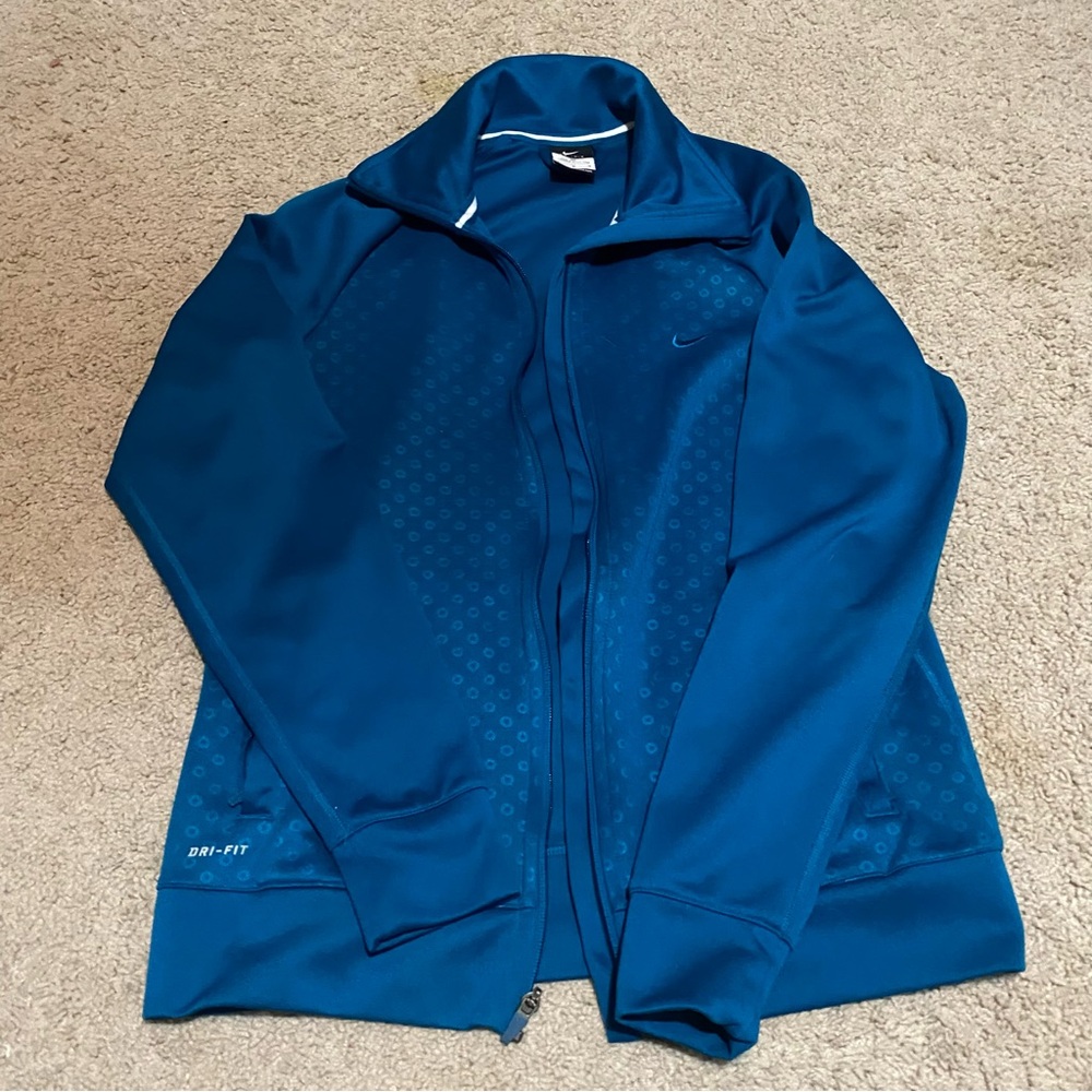 Nike Dri Fit blue zip up hoodie